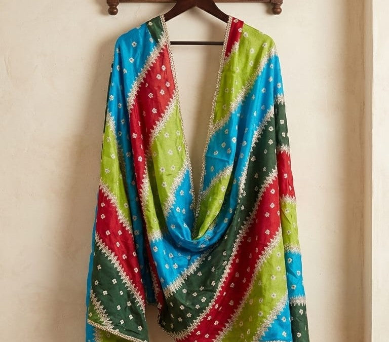 Multi-Color Bandhani Cotton Silk Dupatta (2.25m)